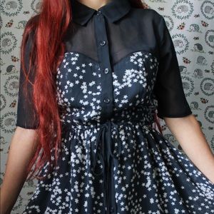 Adorable starry night navy blue dress
